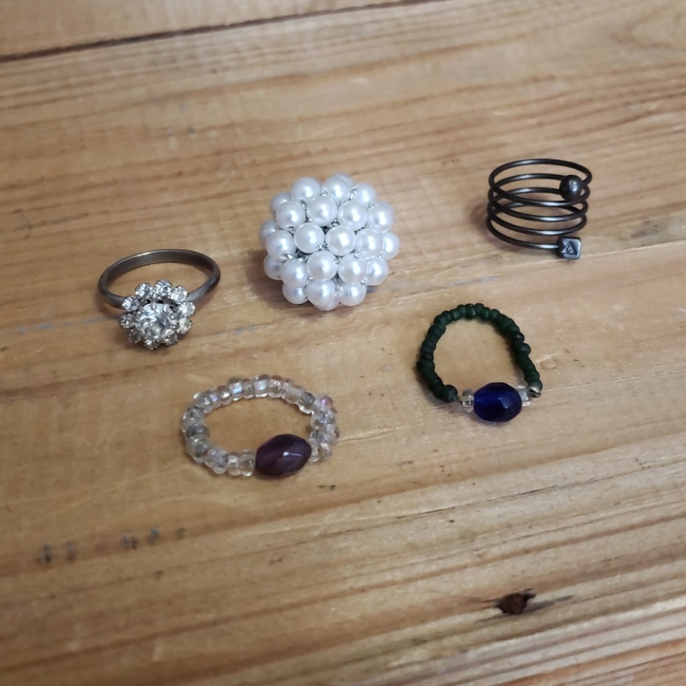 5 Vintage adjustable fashion rings
